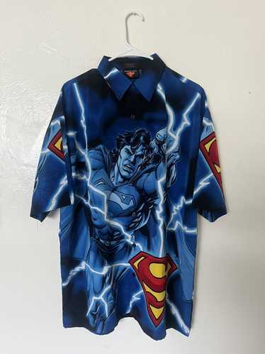 Warner Bros 2001 Warner Bros. Superman Button Up X