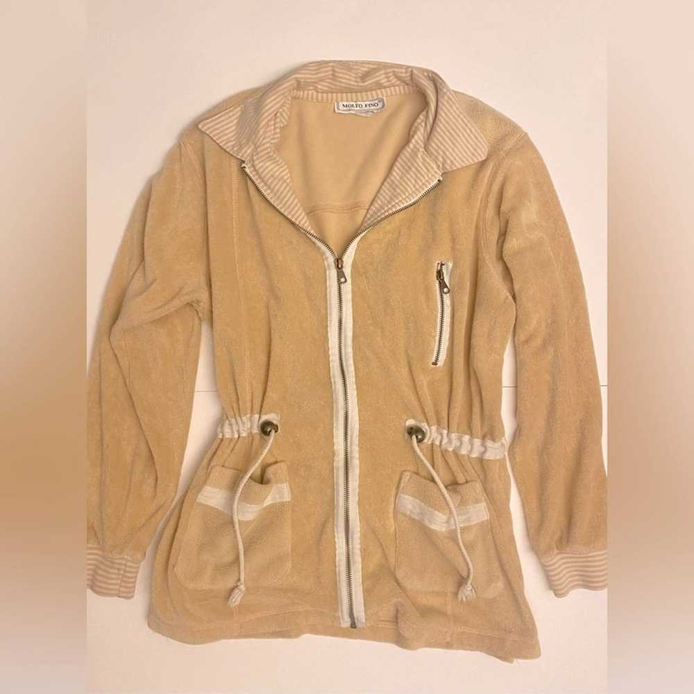 Other Vintage Late 80s French Terry Cloth Zip Up … - image 2