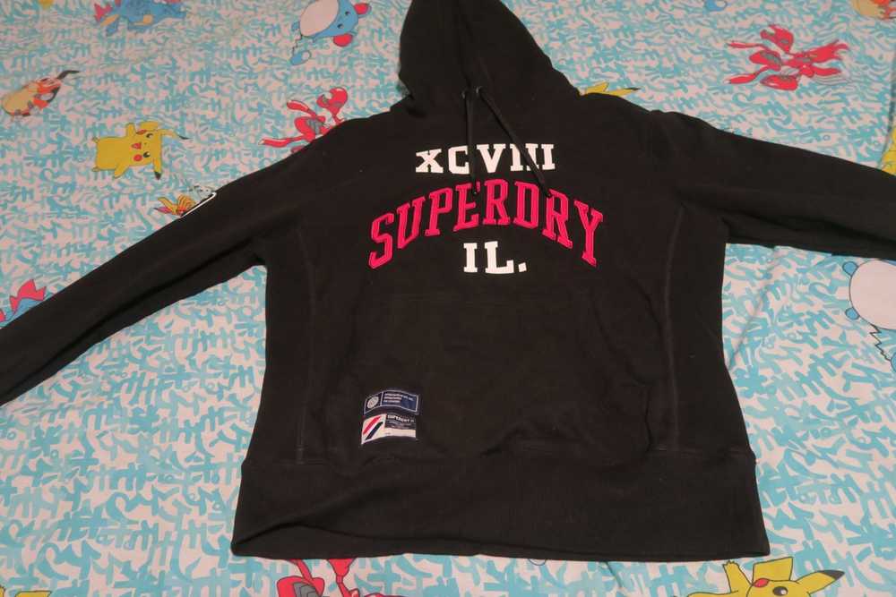 Superdry SUPERDRY Varsity Arch Hoodie Black Mono - image 1