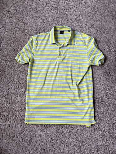 Alfred Dunhill Dunning Golf Yellow Striped Polo Me