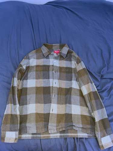 Supreme Printed Plaid Shirt TAN L