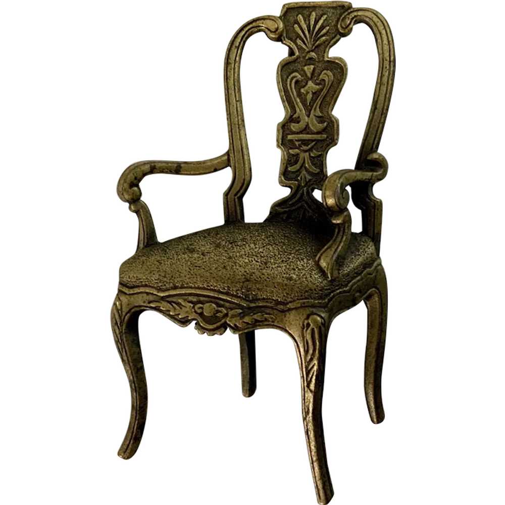 Large Stylish Bronze Color Metal Chair Brooch Pin - image 1