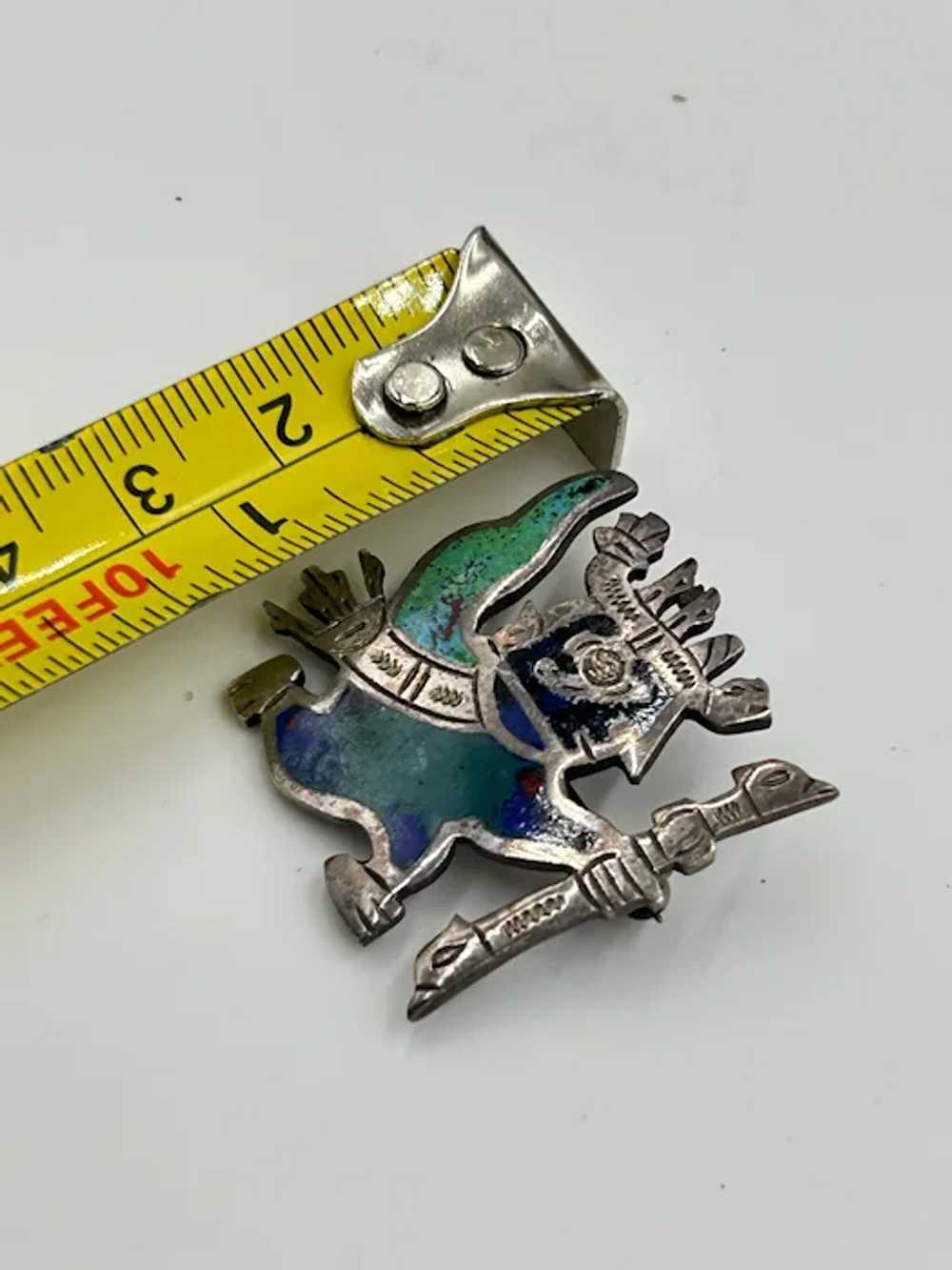 Signed PERU Sterling Silver Ethnic Figurals Brooc… - image 6