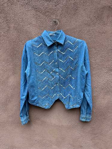 1994 Southwest Canyon Backless Bling Blouse