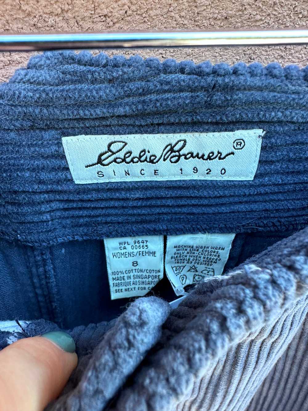 Eddie Bauer Navy Corduroy Skirt - image 3