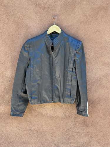 Gray Leather 80's Sheplers Jacket with Layered Sho