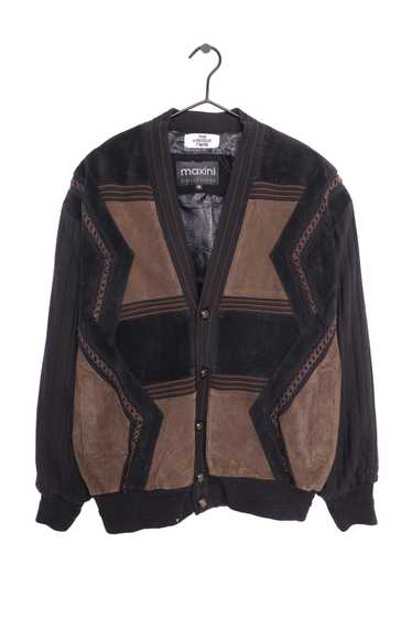 Suede Panel Knit Jacket