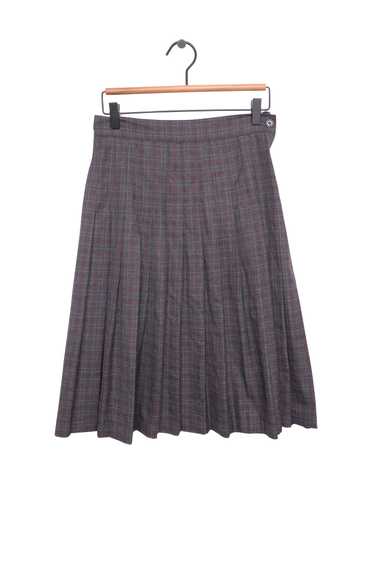 Plaid Pleated Midi Skirt