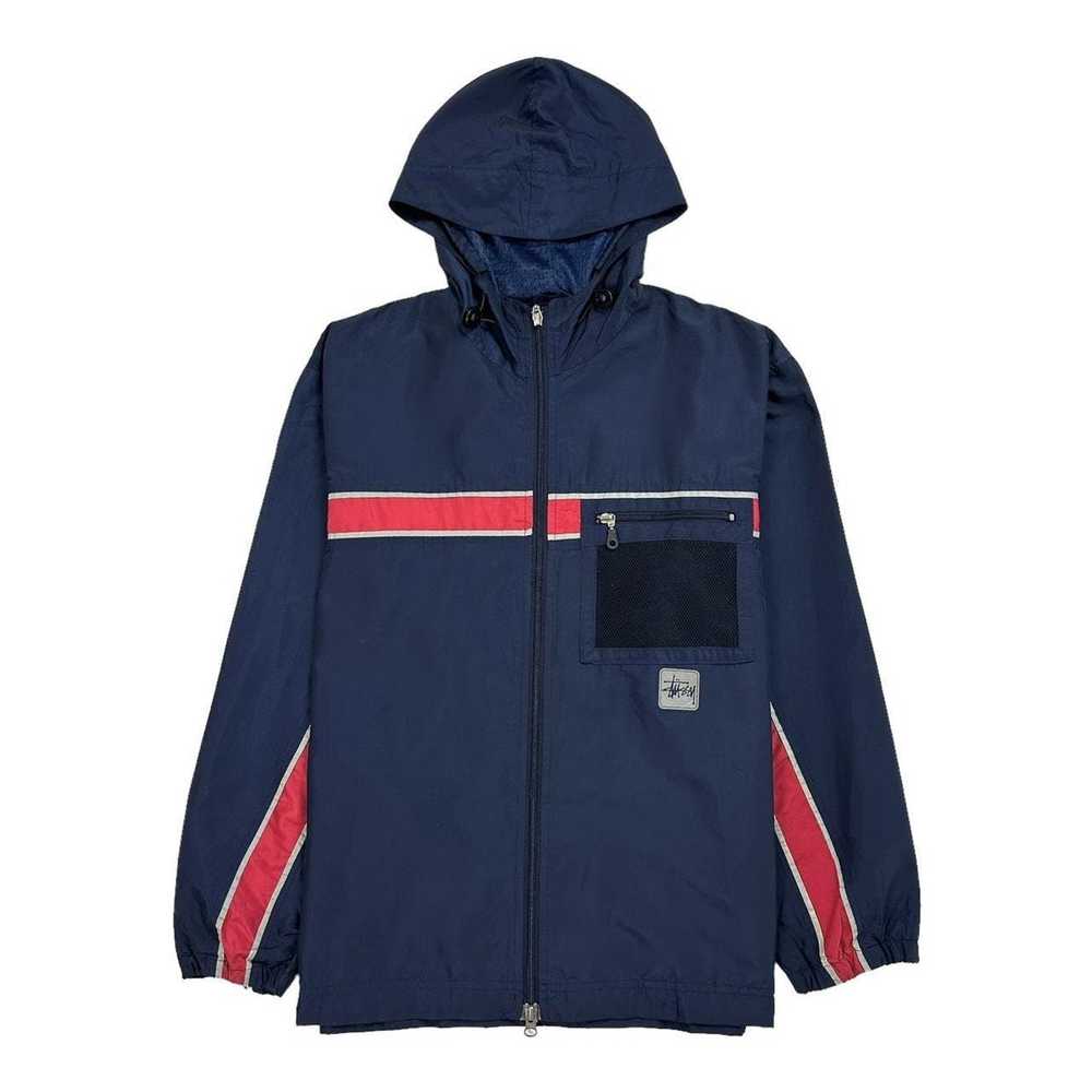 Stussy Vintage Stussy Sport Jacket in Navy and Re… - image 1