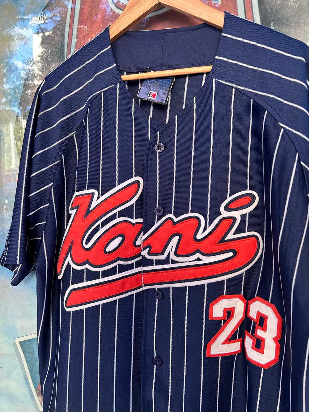Vintage Karl Kani Pinstriped Baseball Jersey XL - image 2