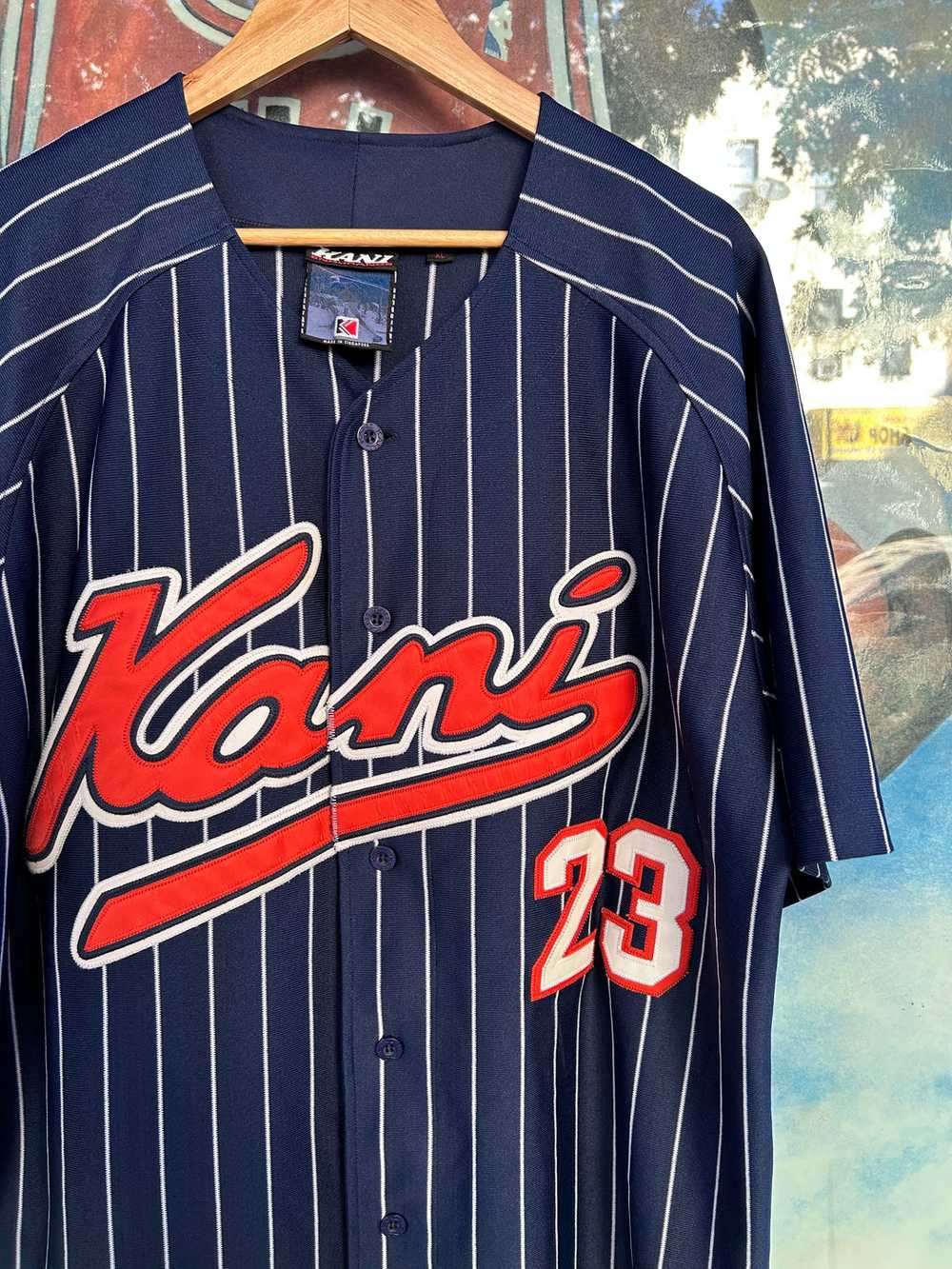 Vintage Karl Kani Pinstriped Baseball Jersey XL - image 4