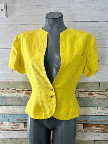 90’s Canary Yellow Short Sleeve Jacket by Clementi