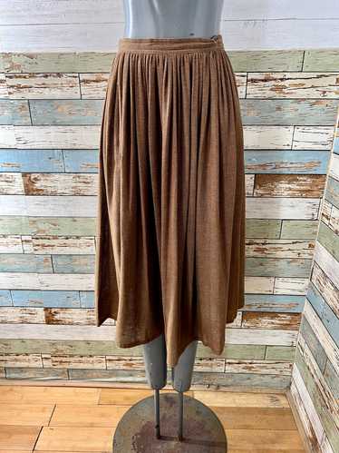 80’s Dark Brown Full Skirt by Claude - image 1