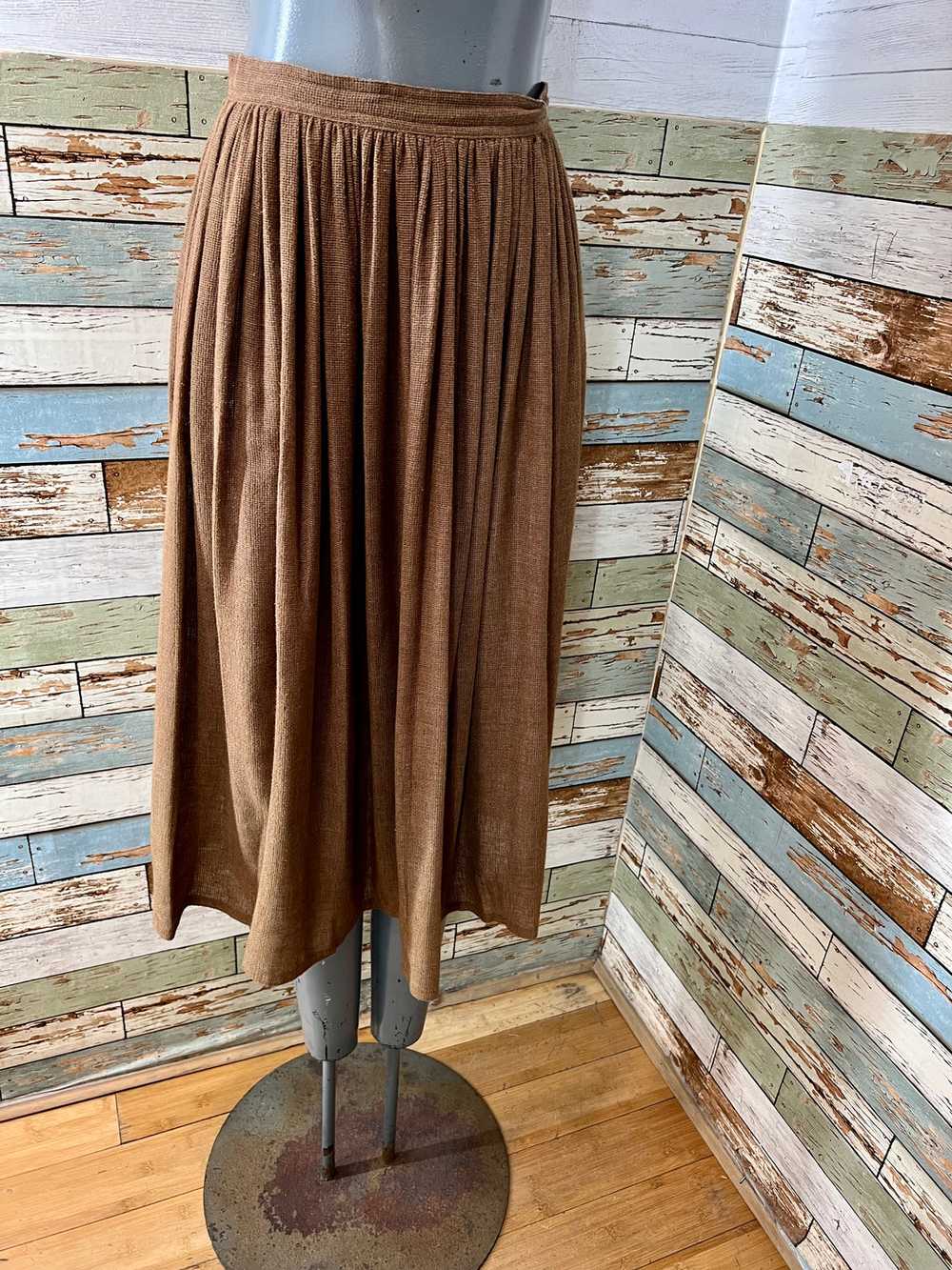 80’s Dark Brown Full Skirt by Claude - image 2