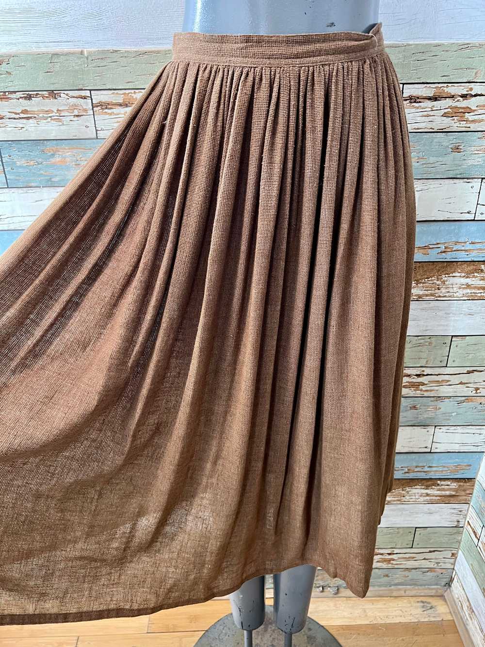 80’s Dark Brown Full Skirt by Claude - image 4