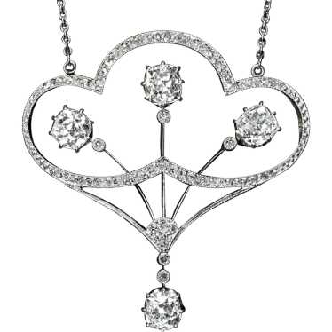 Belle Epoque Antique Diamond Platinum Necklace