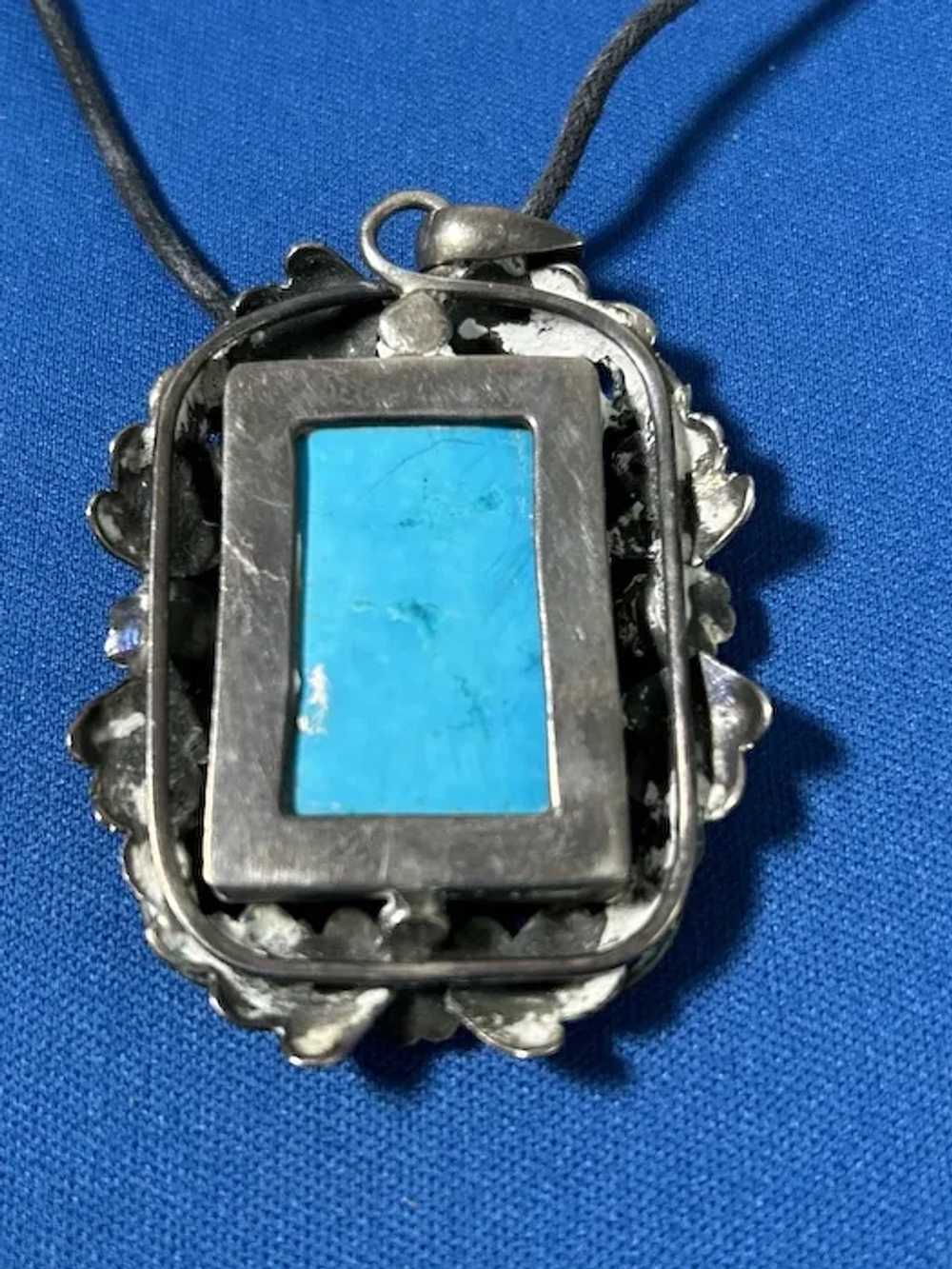 English Sterling and Turquoise Pendant - image 3