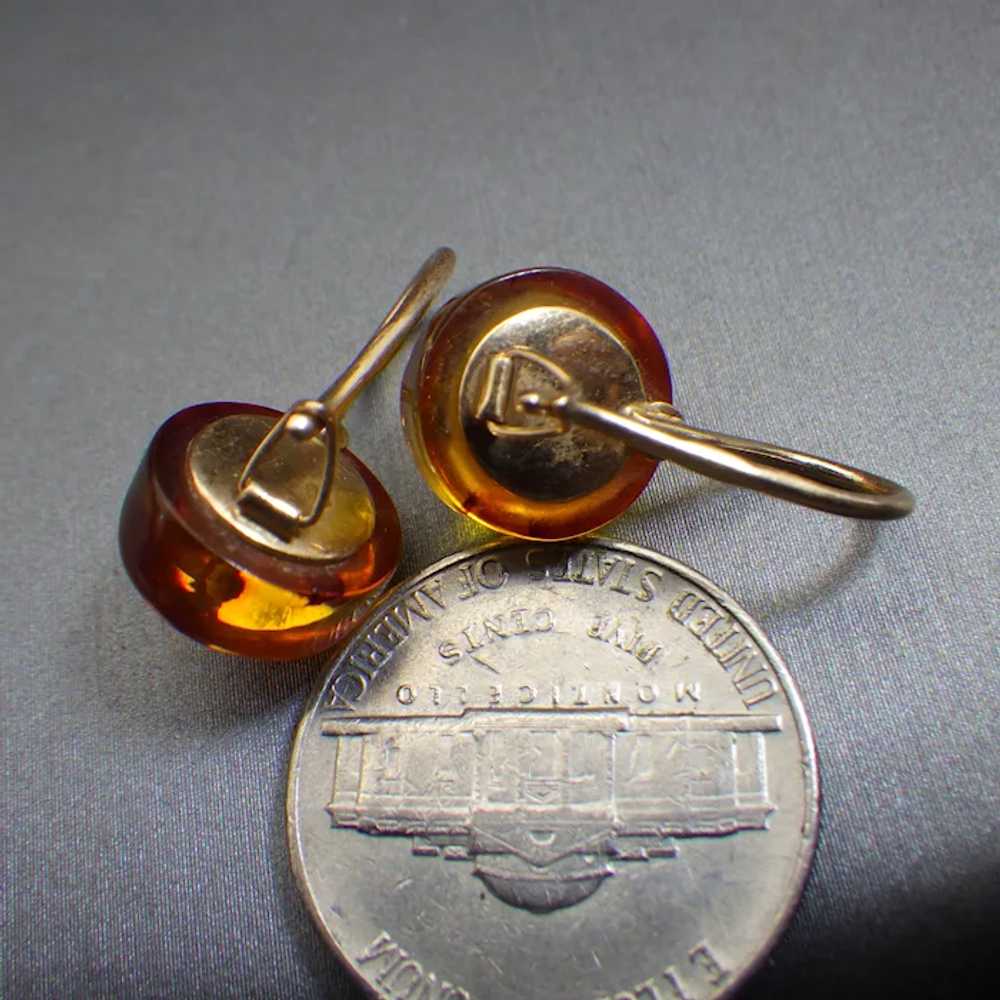 14k Rose Gold and Russian Amber Pierced Earrings,… - image 10