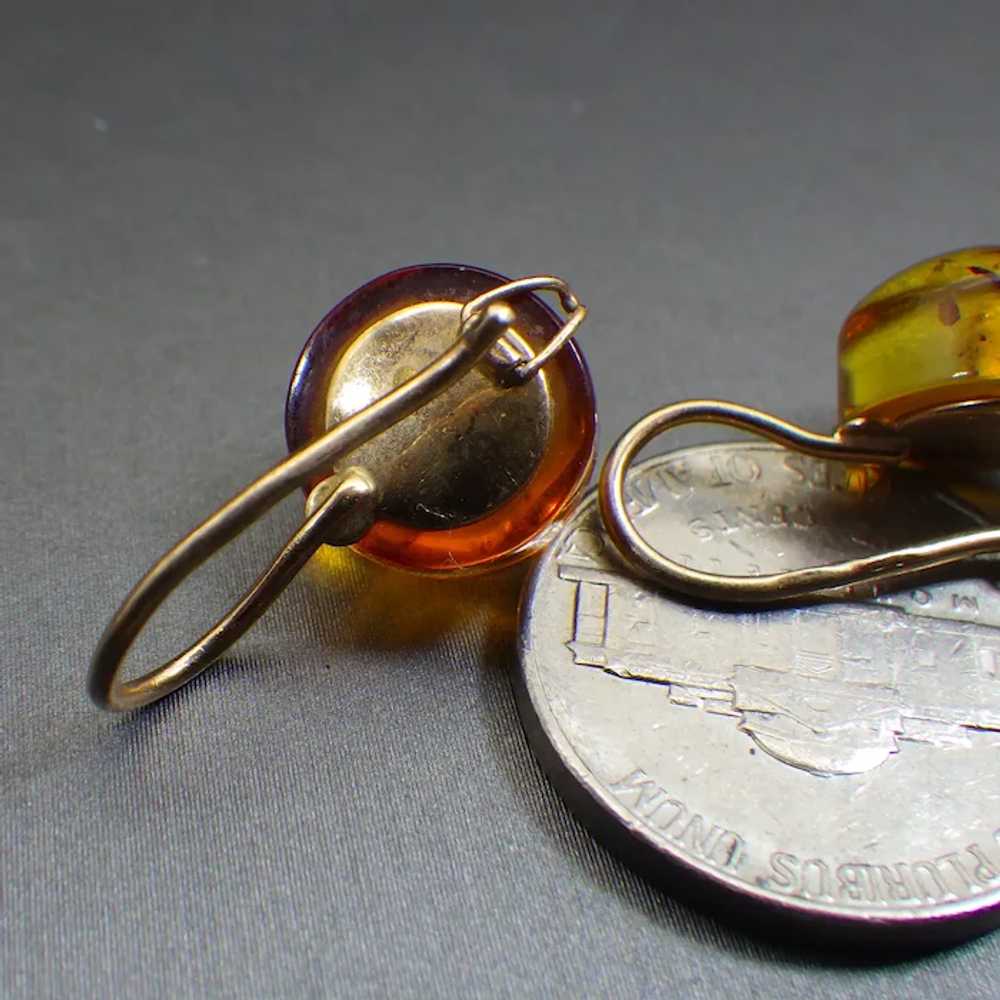 14k Rose Gold and Russian Amber Pierced Earrings,… - image 3