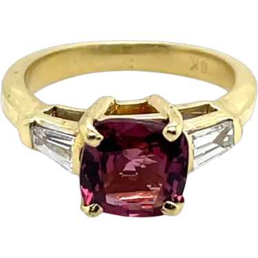 18K Yellow Gold Spinel and Diamond Ring