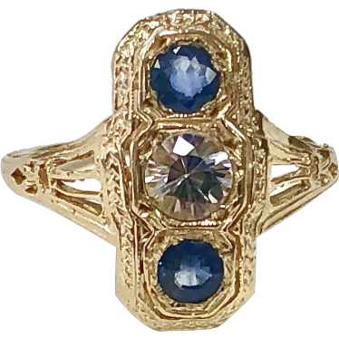 14K Yellow Gold Lady's Natural Sapphire Ring - image 1