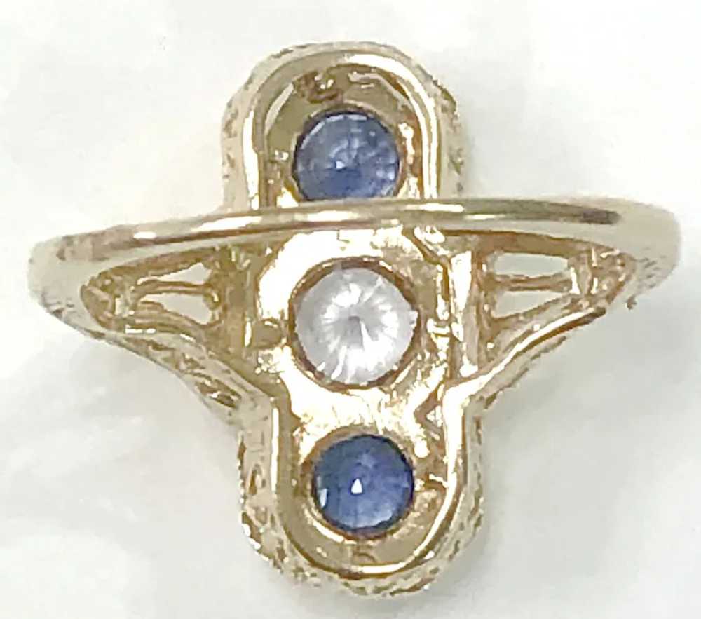 14K Yellow Gold Lady's Natural Sapphire Ring - image 6