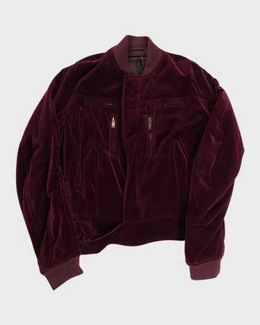 Haider ackermann red hot sale velvet bomber jacket