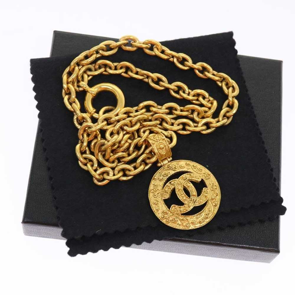 Chanel CHANEL Chain Necklace Gold Tone CC Auth 47… - image 12