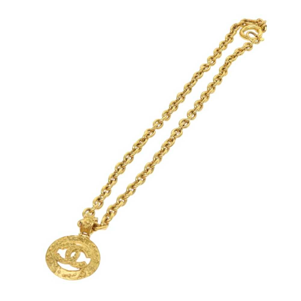 Chanel CHANEL Chain Necklace Gold Tone CC Auth 47… - image 1