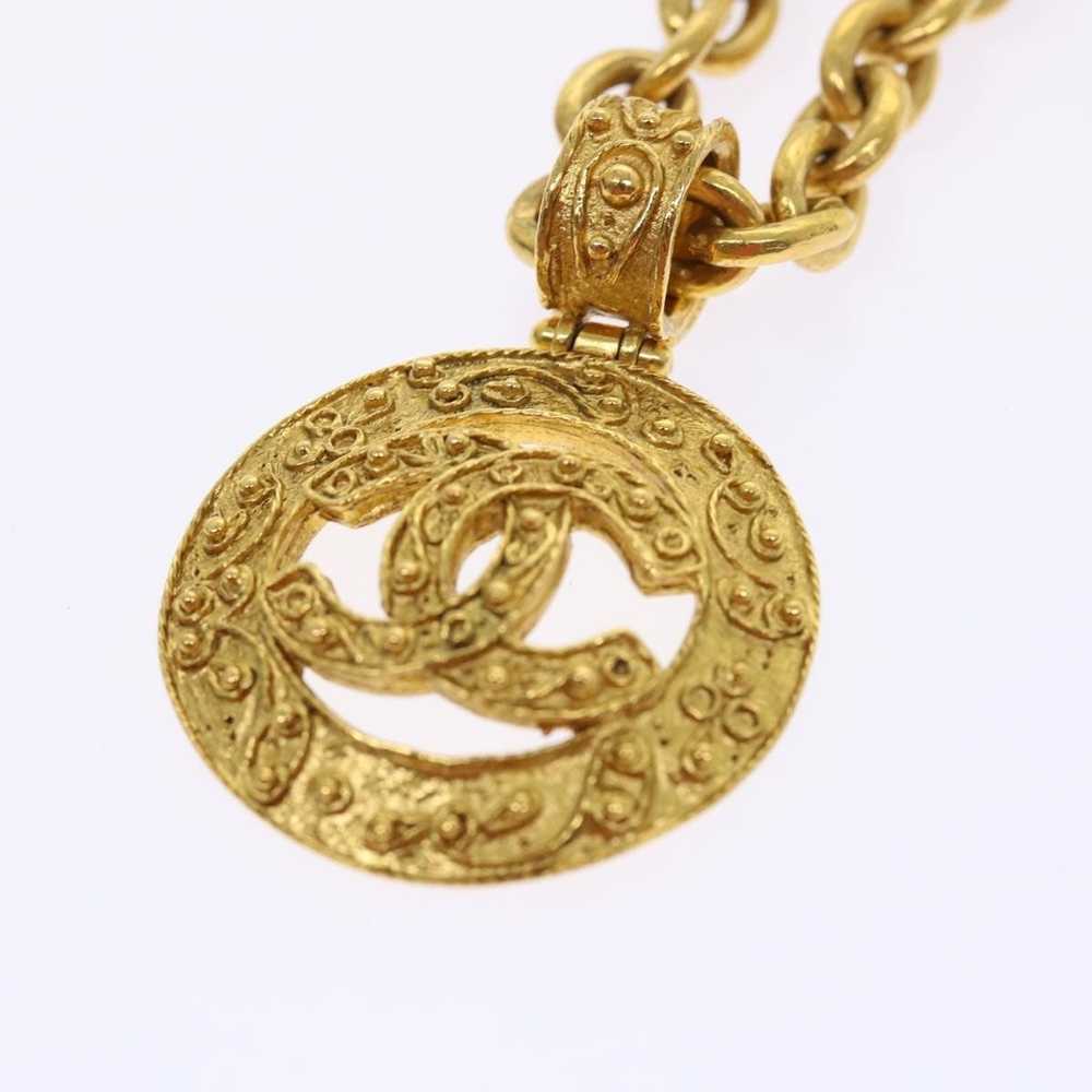 Chanel CHANEL Chain Necklace Gold Tone CC Auth 47… - image 2