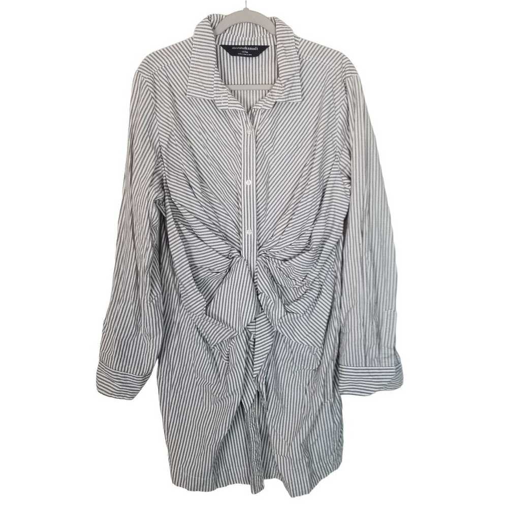 Norma Kamali Norma Kamali Womens XXL Gray White S… - image 1