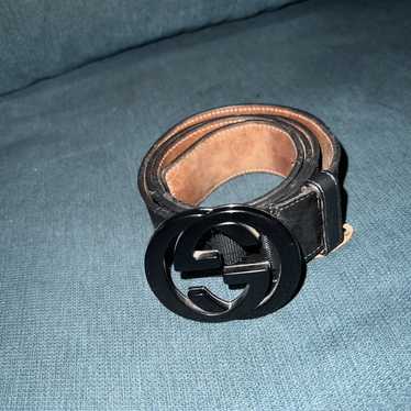 Gucci Dark Teal Leather Double G Buckle Belt 95CM Gucci