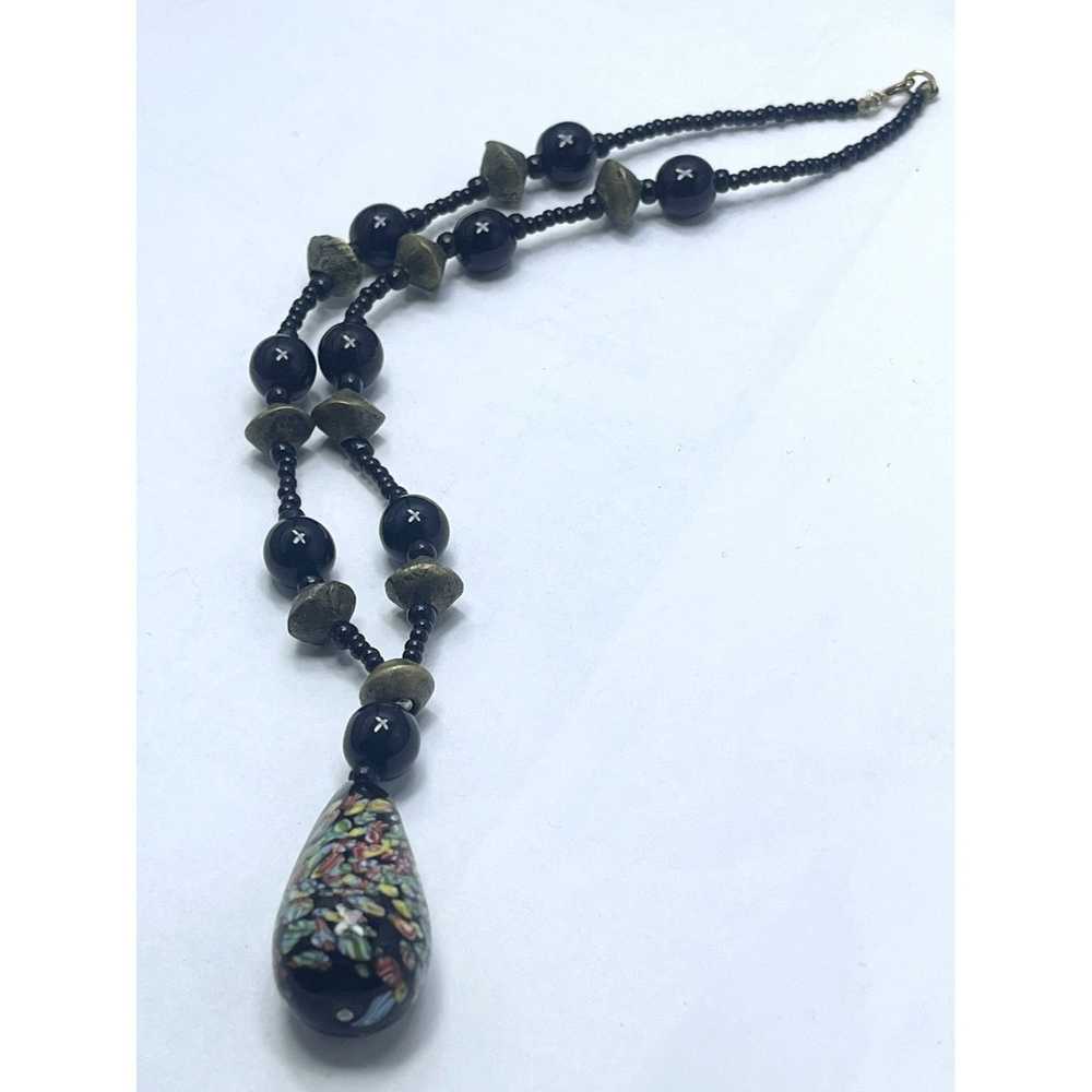Vintage Vintage Black Glass Beaded Necklace - image 3