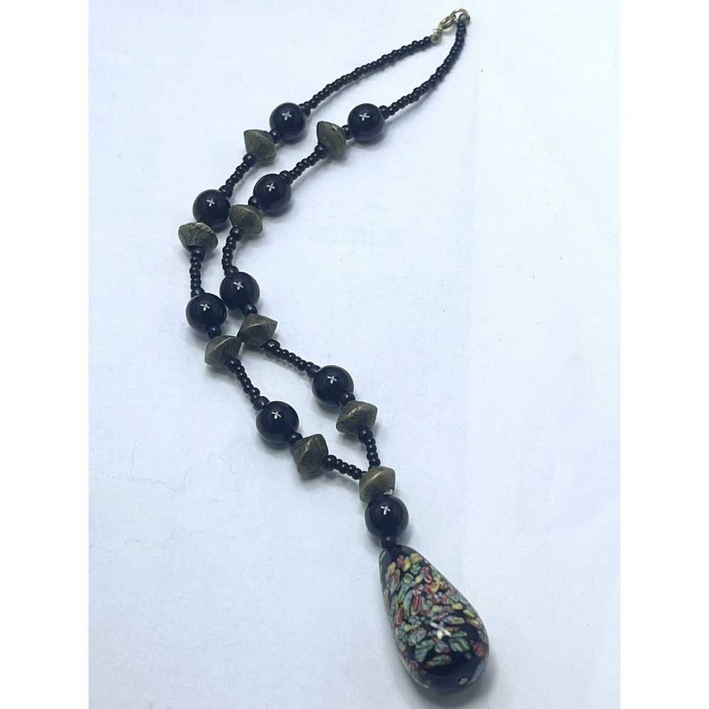 Vintage Vintage Black Glass Beaded Necklace - image 4