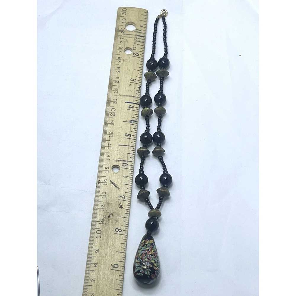 Vintage Vintage Black Glass Beaded Necklace - image 5