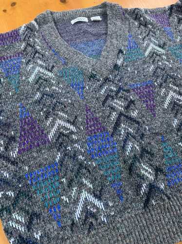 Coloured Cable Knit Sweater × Vintage Vintage Dia… - image 1