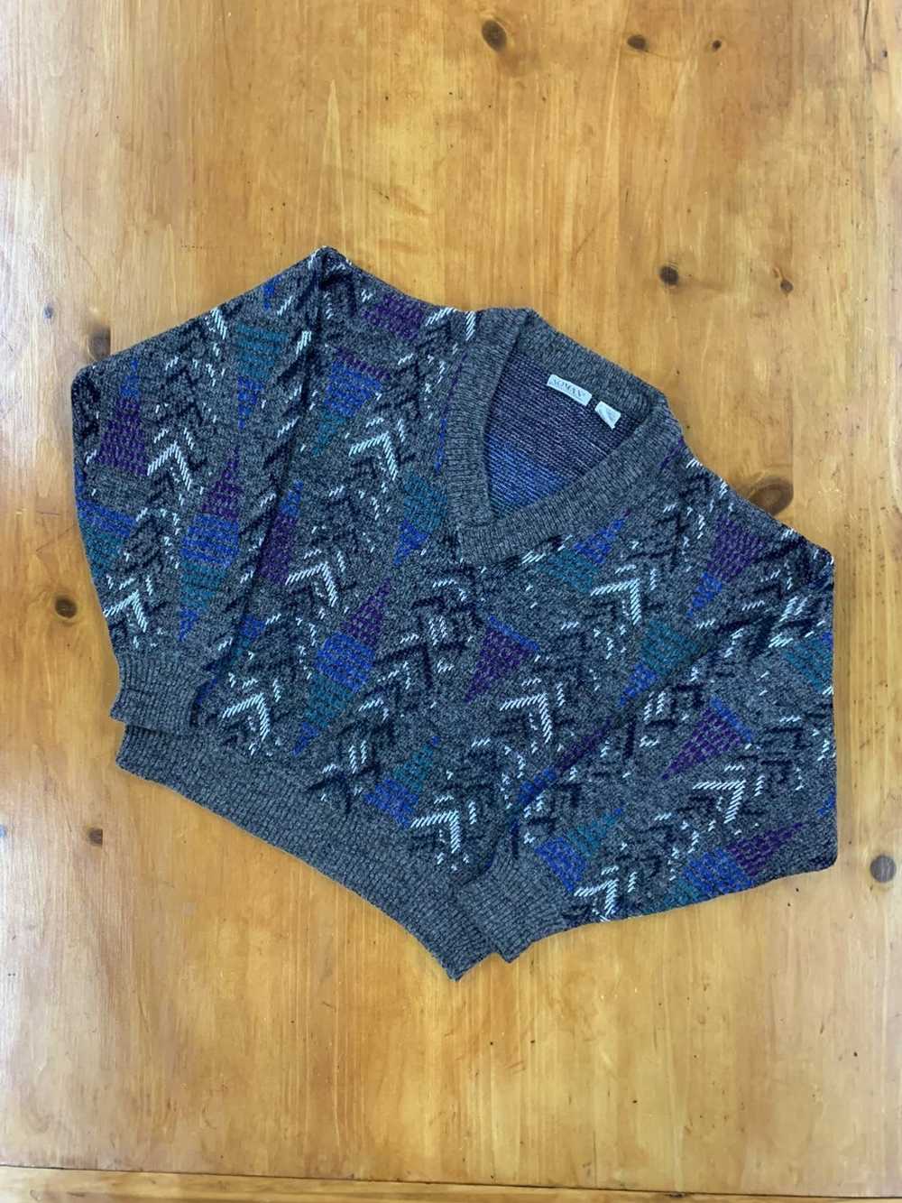 Coloured Cable Knit Sweater × Vintage Vintage Dia… - image 2