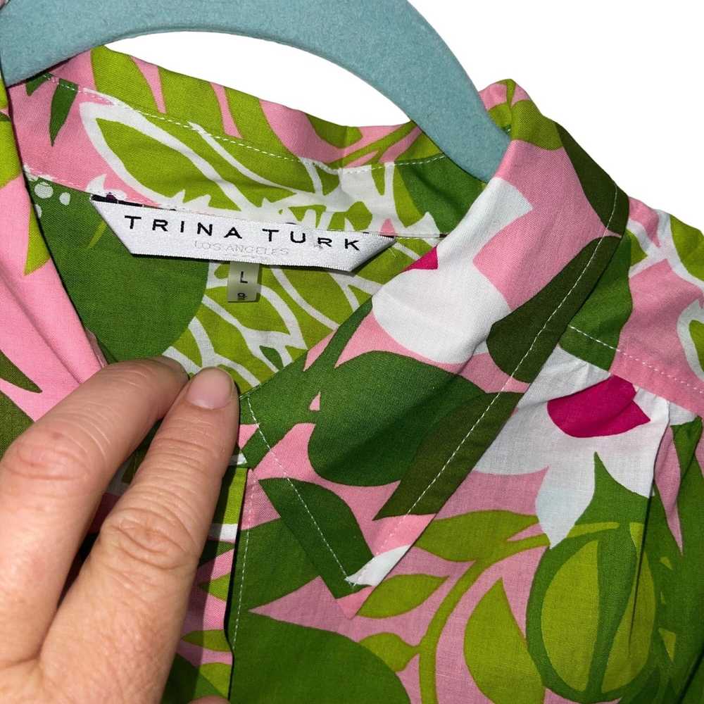 Trina Turk Trina Turk Womens Shirt Size Large Pin… - image 3