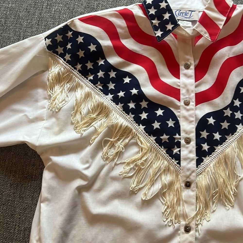 Vintage AMERICA! Vintage Fringe Cowgirl Button Up… - image 3