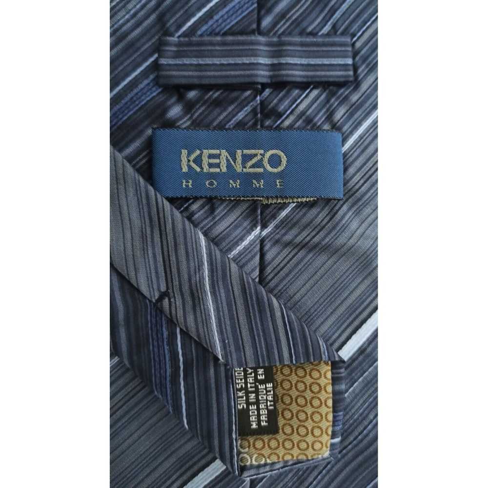 Kenzo KENZO HOMME Blue Striped Silk Tie ITALY 59"… - image 2