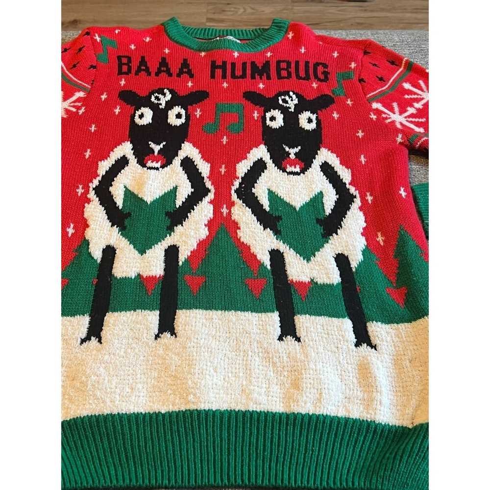 Vintage Party Sweater December 25th Bah Humbug Si… - image 2