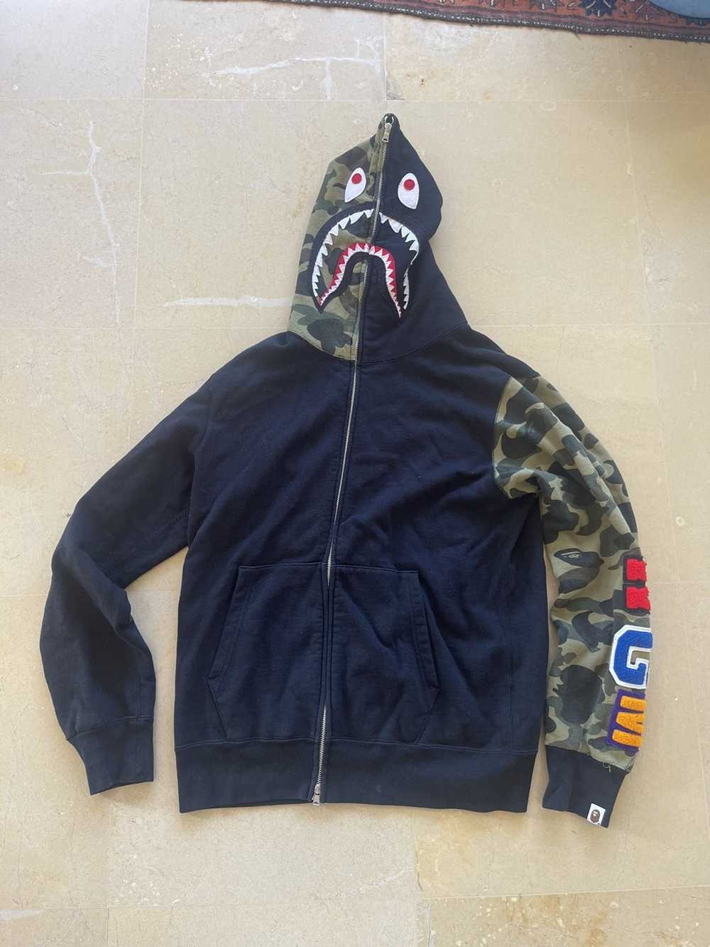 Bape Bathing Ape shark half camo full zip hoodie - image 2