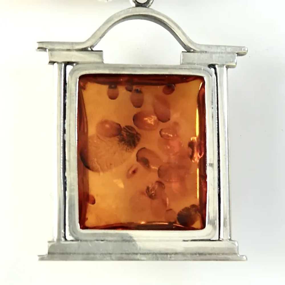 Baltic Amber and Silver Pendant and Baltic Amber … - image 2
