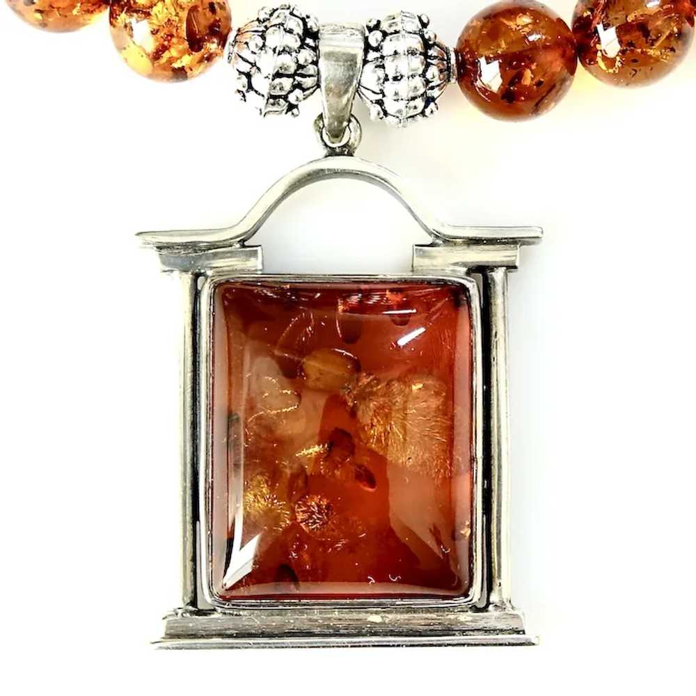 Baltic Amber and Silver Pendant and Baltic Amber … - image 3