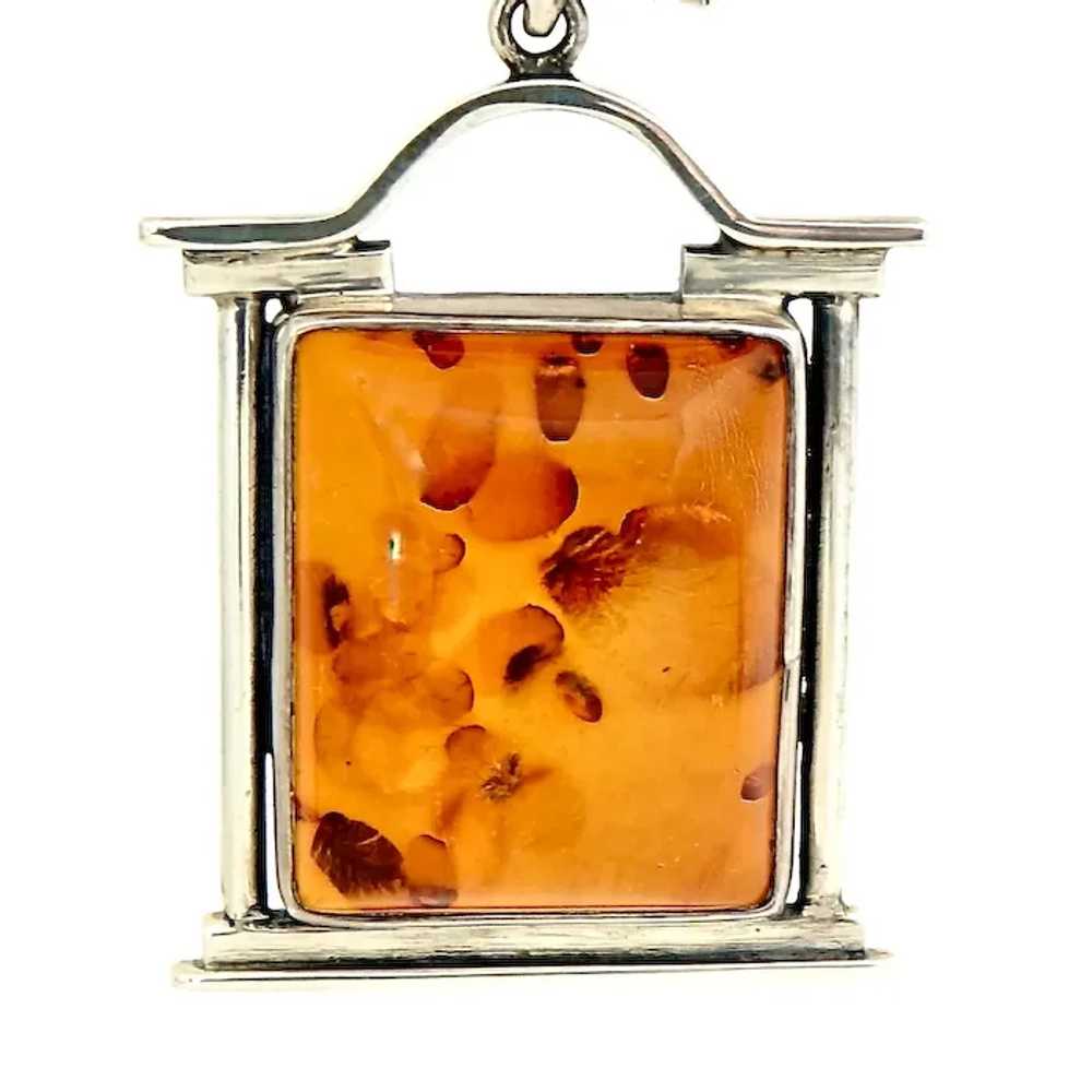 Baltic Amber and Silver Pendant and Baltic Amber … - image 5