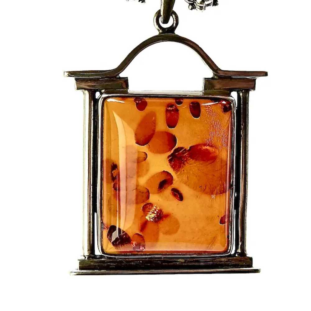 Baltic Amber and Silver Pendant and Baltic Amber … - image 8