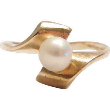 Cultured Pearl Classic Vintage Ring 14k Gold