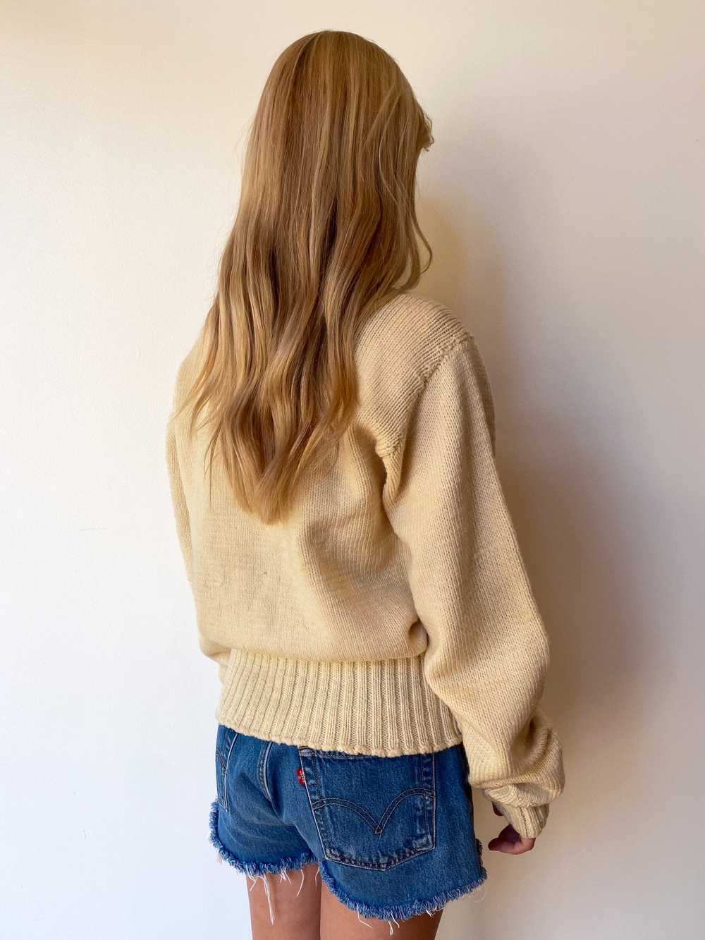 40's/50's Shaker Knit Syracuse Varsity Sweater—[M] - image 3