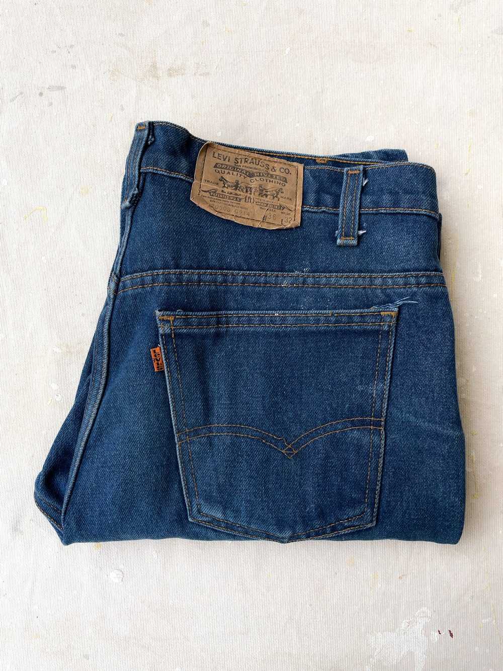 70's Levi's 508 Orange Tab Jeans—[35x32] - image 3