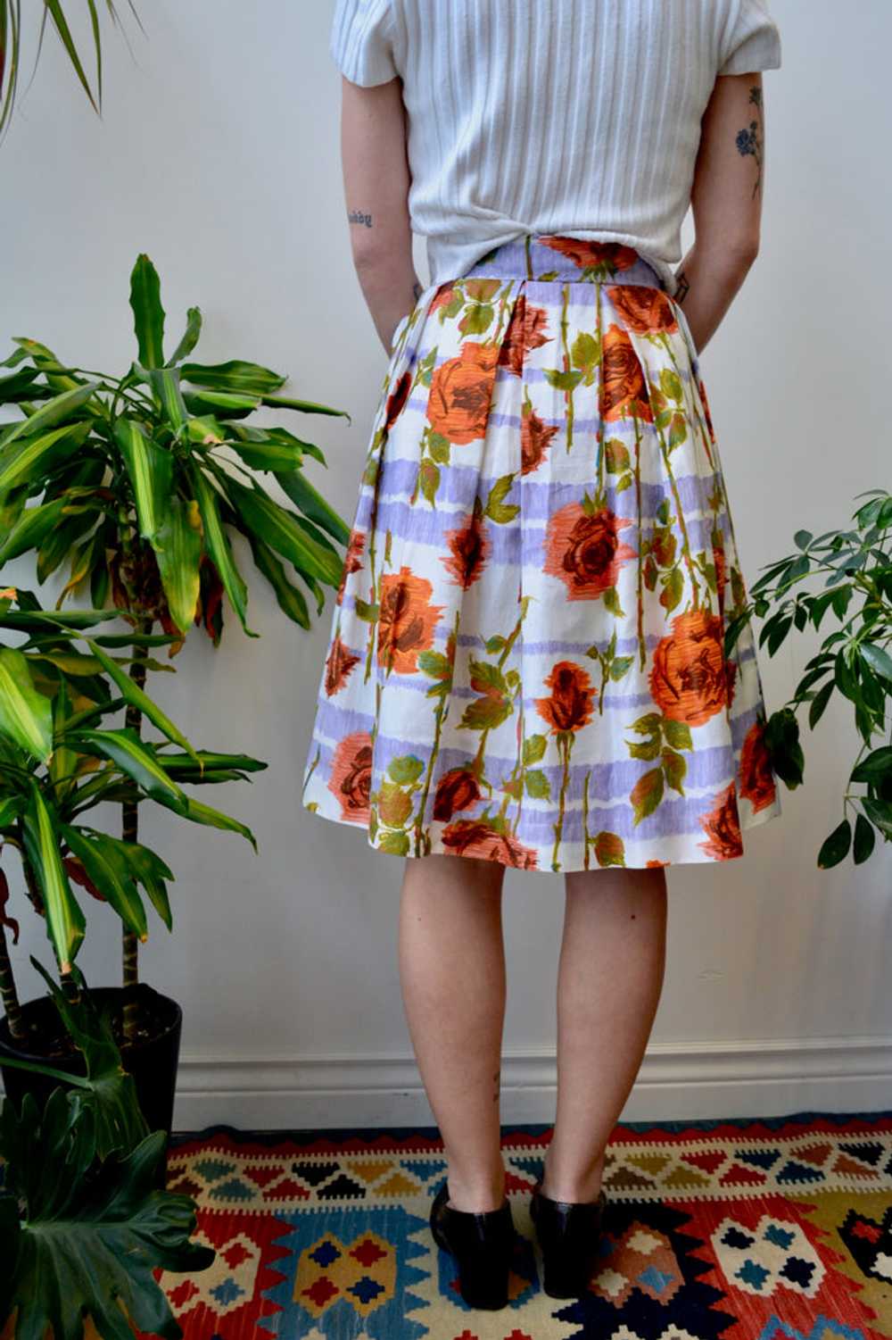 Sixties Cotton Floral Skirt - image 2